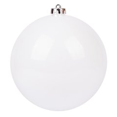 Новогодний шар Novogod'ko, пластик, 20 cм, белый, глянец