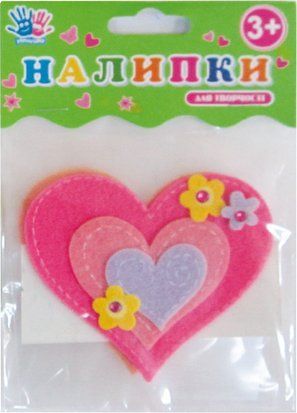Налипки для творчості "Серця", повсть, 2шт/уп