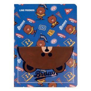Папка з 20 файлами А4 YES Line Friends. Brown з кишенею