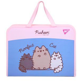 Папка-портфель Yes FC на молнии с тканевыми ручками Pusheen