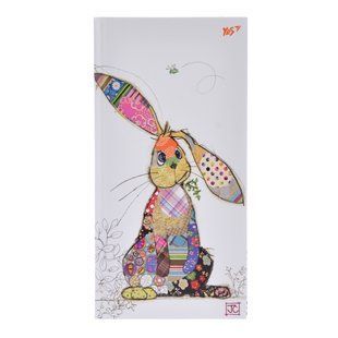Блокнот 100*200/64 ЛИН. интег., фольга золото+Уф.выб. "BugArt. White rabbit" YES