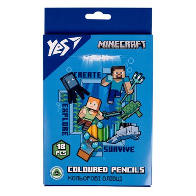 Карандаши цветные YES 18 цв Minecraft