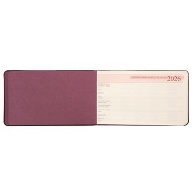 Щотижневик 10х17см Leo Planner датований 2026 "Story", м'який, винний, 128 сторінок