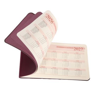 Щотижневик 10х17см Leo Planner датований 2026 "Story", м'який, винний, 128 сторінок