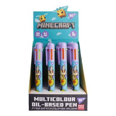 Ручка шариковая Yes Minecraft.Spring 0,7 мм, 6 цветов