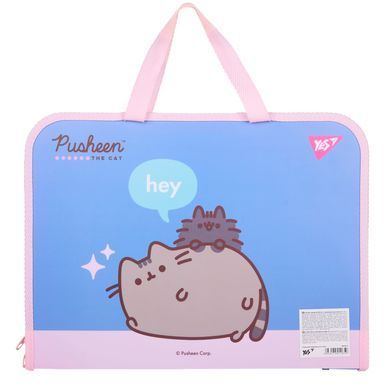Папка-портфель Yes FC на блискавці з тканинними ручками Pusheen
