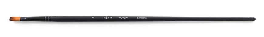 Кисть худож. синтетика "Santi Highly Pro", длинная ручка, плоская, №2.