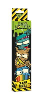 Карандаши цветные YES 6 цв. "Zombie"