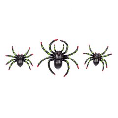 Набір пластикових павуків для декору YES! Fun, чорн., 3 шт, плямисті