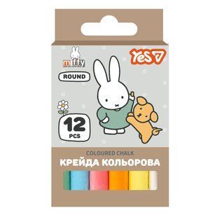 Крейда кольорова Yes Miffy 12 шт, кругла