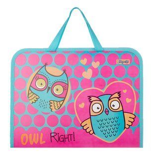 Папка-портфель 1Вересня на блискавці з тканинними ручками "Owl"