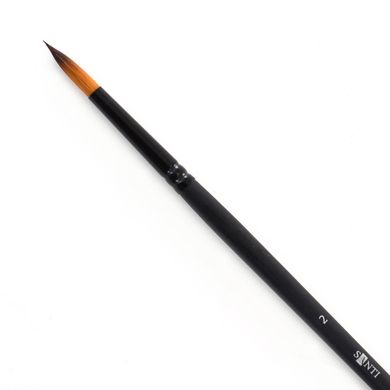 Кисть худож. синтетика "Santi Highly Pro", длинная ручка, круглая, №2.