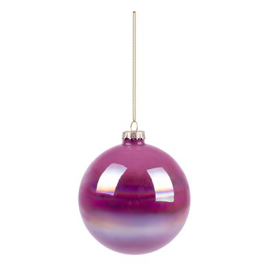 Новогодний шар Novogod'ko, стекло, 8 см, розовый, глянец, мрамор