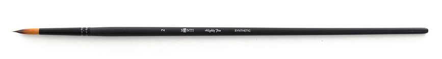 Кисть худож. синтетика "Santi Highly Pro", длинная ручка, круглая, №2.