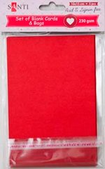 Набор красных заготовок для открыток, 10см*15см, 230г/м2, 5шт.