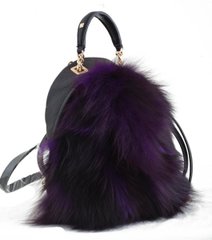 Сумка-рюкзак YES, фіолетова, з хутром