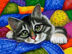 Алмазная мозаика SANTI Любимый котик 30*40см на подрамнике