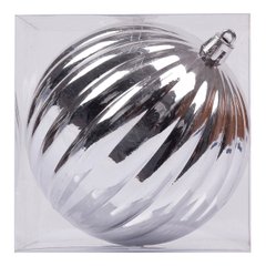 Новогодний шар Novogod'ko формовой, пластик, 10 cм, серебро, глянец