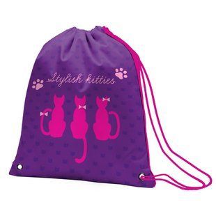 Сумка для обуви YES SB-10 "Stylish kitties", сиреневый