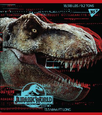 Тетрадь для записей А5/18 кл. YES "Jurassic world. Science gone wrong" Иридиум+гибрид.выб.