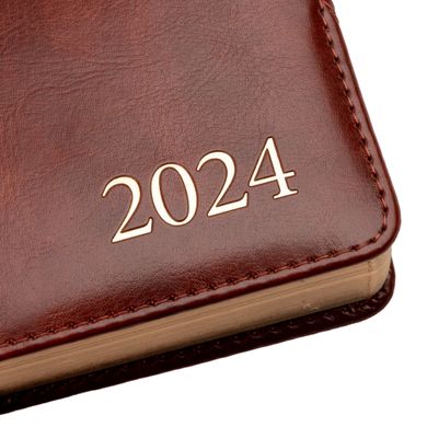 Щоденник А5 Leo Planner датований 2024 Whisky коричневий