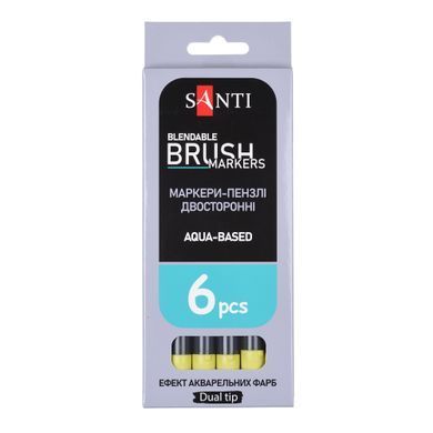 Маркер акварельный SANTI Brush Marker SWB-25 светло-зеленый двусторонний