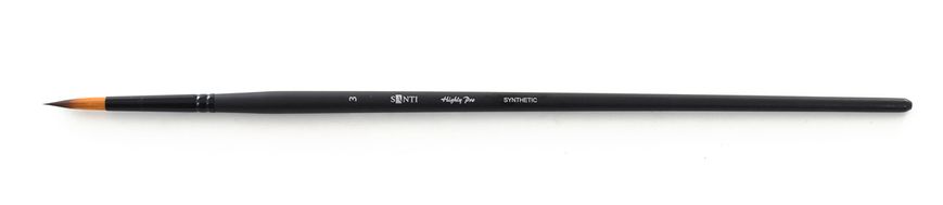 Кисть худож. синтетика "Santi Highly Pro", длинная ручка, круглая, №3.