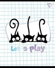 Тетрадь для записей А5/24 кл. YES "Playful kitties" софт-тач+фольга серебро голограф