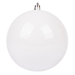 Новогодний шар Novogod'ko, пластик, 8 cм, белый, глянец
