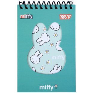 Блокнот Yes Miffy Flowers 100x150 з фігурною висічкою 60 аркушів клітинка