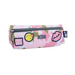 Пенал м`який YES UN-01 "Smiley World" Military girl