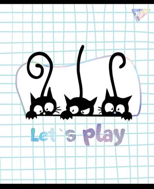 Тетрадь для записей А5/24 кл. YES "Playful kitties" софт-тач+фольга серебро голограф