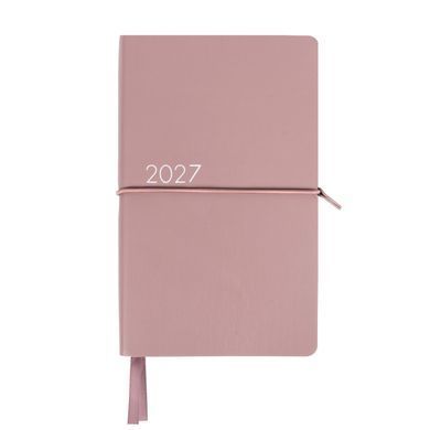 Щоденник діловий Leo Planner Glory 12х20 cм датований 2027 м'який рожевий 352 сторінки