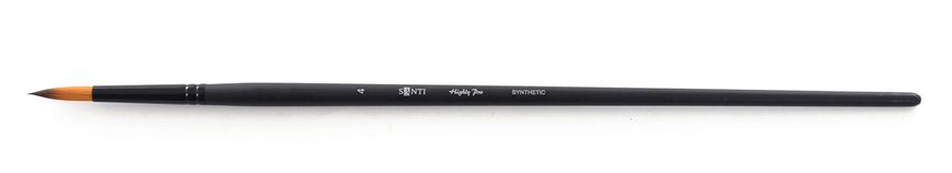 Кисть худож. синтетика "Santi Highly Pro", длинная ручка, круглая, №4.