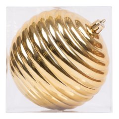 Новогодний шар Novogod'ko формовой, пластик, 10 cм, золото, глянец