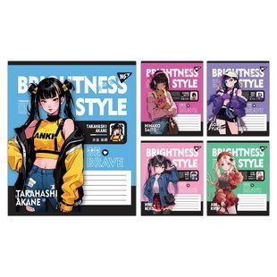 Зошит учнівський шкільний Yes Brightness style А5 18 аркушів лінія