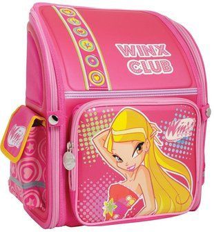 Рюкзак шкільний каркасний 1 Вересня Н-18 "WINX-CLUB" малиновий, 27х15х34 см, тв./спин.