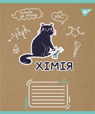 Зошит предметний YES ХІМІЯ Black cat 48 аркушів клітинка