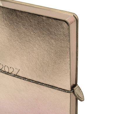 Щоденник діловий Leo Planner Glory 12х20 cм датований 2027 м'який темно-сірий металік 352 сторінки