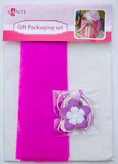 Набор для упаковки подарка, 40*55см, 2шт/уп., бело-розовый