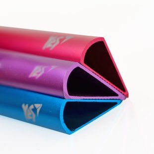 Линейка YES 15см метал. "Triangle" бирюзовая перламутровая