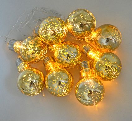 Электрогирлянда Yes! Fun "Лампочки", цвет: золотой, свет: молочно-белый, 10 шт., 200 см