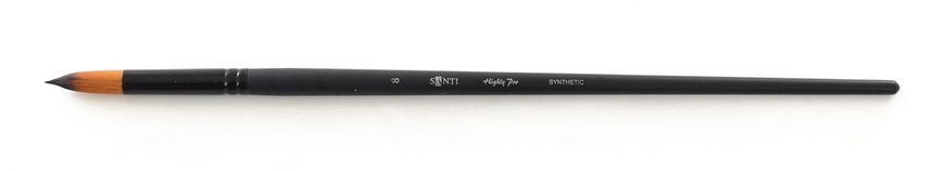 Кисть худож. синтетика "Santi Highly Pro", длинная ручка, круглая, №8.