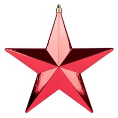 Новогодняя игрушка Novogod'ko Звезда, пластик, 30 cм, красная, глянец