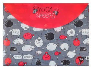 Папка-конверт YES на кнопці А4 "Yoga sheeps"