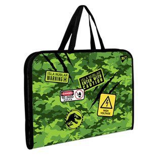 Папка-портфель YES на блискавці з тканинними ручками "JURASSIC WORLD"
