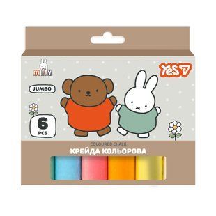 Крейда кольорова Yes Miffy, 6 штук, JUMBO