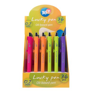 Ручка шариковая YES "Lucky Pen", 0,7 мм, автоматическая