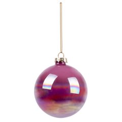 Новогодний шар Novogod'ko, стекло, 10 см, розовый, глянец, мрамор