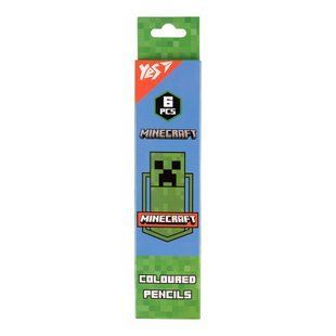 Олівці кольорові Yes 6 кольорів Minecraft Creeper